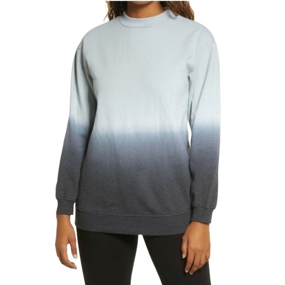 BP Womens Dip Dyed Blue Ombre Crew Neck Sweatshirt Size XS - Picture 1 of 9
